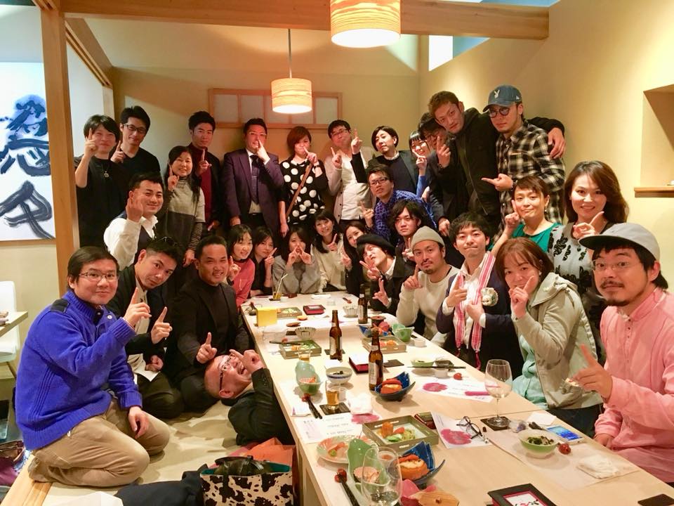 情熱会 佐賀 忘年会 懇親会 おせそ 主催 冨永ボンド 山口芳水 書道家