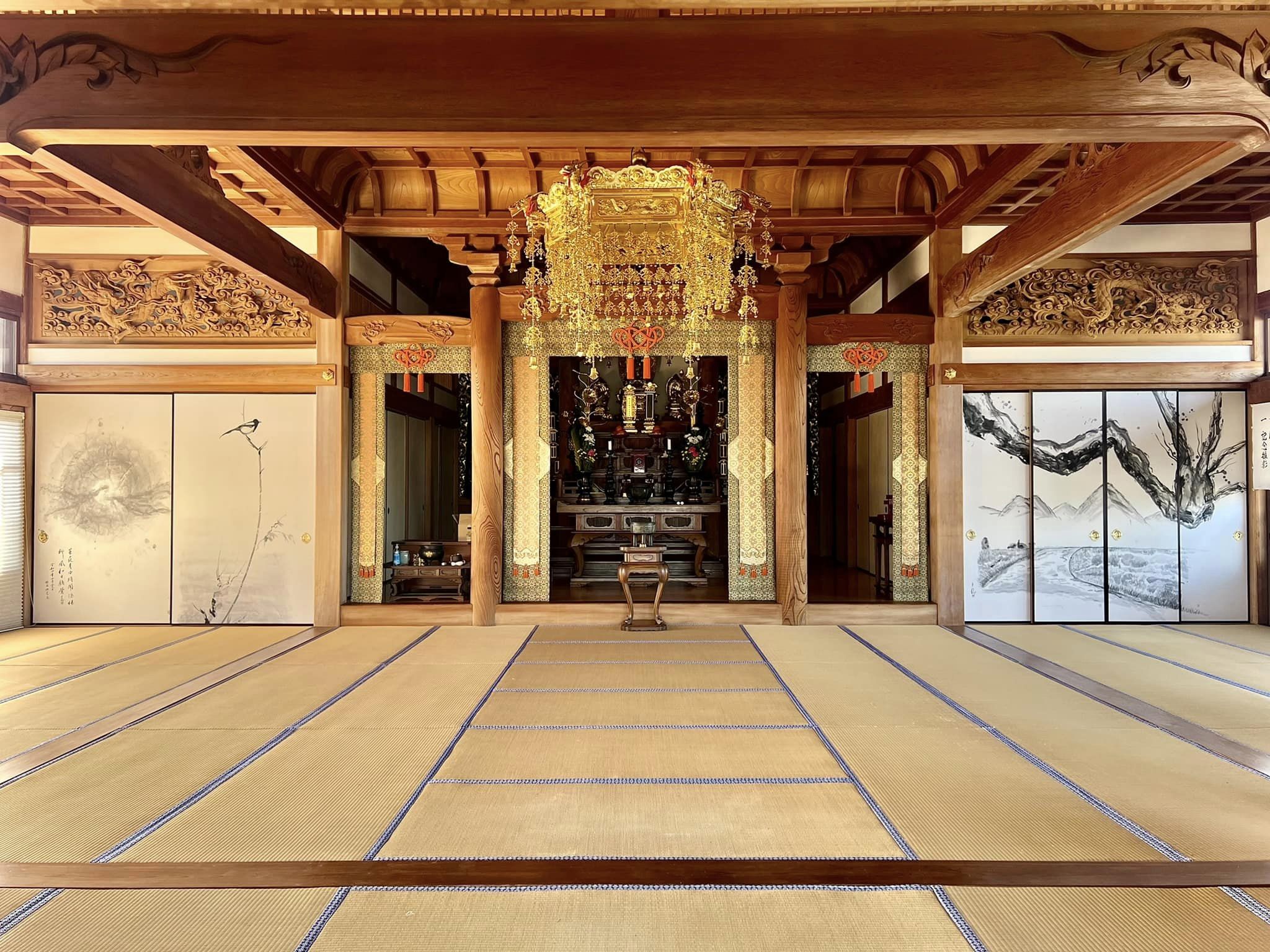 水墨画 襖 屏風 書道家 山水画 水墨画 作品 パフォーマンス
