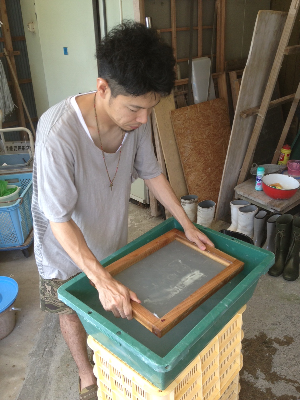 佐賀県　重要無形文化財　肥前名尾和紙　紙すき体験